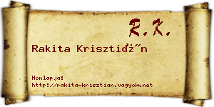 Rakita Krisztián névjegykártya