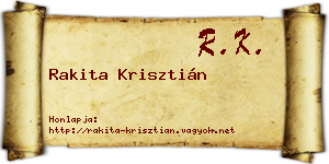 Rakita Krisztián névjegykártya